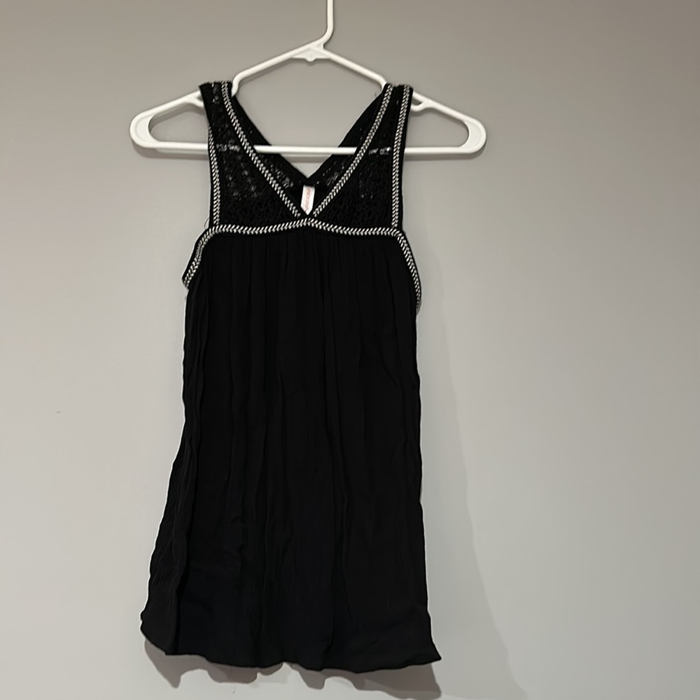 Black, Embroidered Baby Doll Blouse